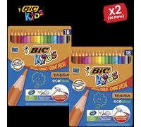 Bic Ecolution Kids Evolution Coloured Pencils Metal Box of 18 - 2 Packs in Red Bic Red