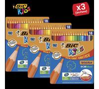 Bic Ecolution Kids Evolution Coloured Pencils Metal Box of 18 - 3 Packs in Red Bic Red