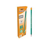 BIC Ecolutions Evolution 655 HB Pencil with Eraser (Pack of 12), Green With eras