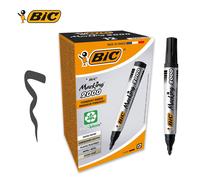 BIC ECOlutions Permanent Markers Black Ink Pack of 12 Bullet Tip