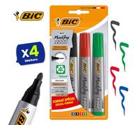 BIC ECOlutions Permanent Markers Pack of 4 Quick Drying Black Ink