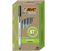 Bic Ecolutions Round Stic Ballpoint Pen, Medium Point (1.0mm), Black, 50-Count