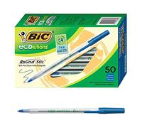 BIC Ecolutions Round Stic Ballpoint Pen, Medium Point (1.0mm), Blue, 100-Count