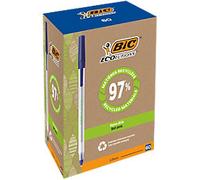 BIC Ecolutions Round Stic Non-retractable Ballpoint Pen Blue 0.4 mm Medium Ballpoint Non Refillable Pack of 60