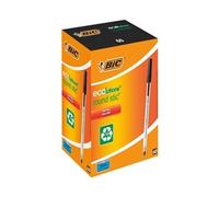 BIC Round Stic ECOlutions Ballpoint Pens - Box of 60 - Black - Medium Writing Point (1.0 mm) Large Office Size