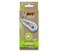 BIC Ecolutions Wite-Out Brand Correction Tape, 19.8 Feet, 2-Count Pack, Correction Tape Made from 56% Recycled Plastic