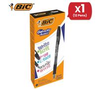 Bic Erasable Gel Pens, Black Ink, Refillable, 0.7mm Tip, With Eraser ( Pack 1)