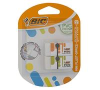 BIC Eraser Mini Plast-Office, Plastic without PVC, 2-Specialised Sorted, Blister A 2 pcs, White