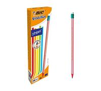 BIC Evolution 646 HB Pencil with Eraser (Pack of 12 In Assorted Colours