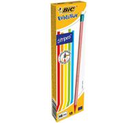 BIC Evolution 646Â HB Pencil with Eraser (Pack of 12Â In Assorted Colours