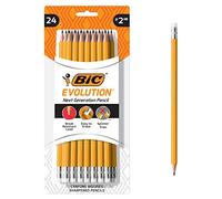 BIC Evolution Cased Pencil, #2 Lead, Yellow Barrel, 24-Count