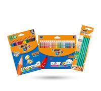 Bic Evolution Original Eraser Graphite Pencils, Kids Couleur Felt Pens, Kids ECOlutions Colouring Pencils, Set of 1 Bic Multicolor
