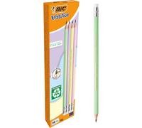 BIC Evolution Pastel Graphite Pencils with Eraser and Shock-Resistant HB Lead -