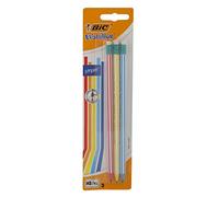 BIC Evolution Stripes HB Graphite Pencils with Eraser 3 Pack