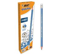 Bic - Evolution Triangle - Triangular Pencils with Integrated Eraser - HB - Box of 12