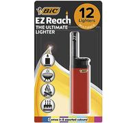 BIC EZ Reach Utility Lighters with 3.5 cm Wand, The Ultimate Lighter' Produces up to 900 Lights perfect for Candles, Gas Cookers & BBQs - Pack of 12 in Assorted Colours