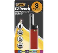 BIC EZ Reach Utility Lighters with 3.5 cm Wand, The Ultimate Lighter' Produces up to 900 Lights perfect for Candles, Gas Cookers & BBQs - Pack of 8 in Assorted Colours