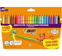 Bic Flamastry Kid Couleur Fluo Pudelko 24 Count (Pack of 1)
