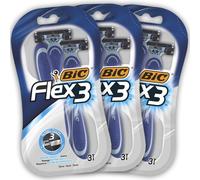 BIC Flex 3 Blade Mens Disposable Razor, 3 Count (Pack of 3)