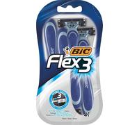 BIC Flex 3 Disposable Razors for Men - Triple Blade Light Handle Razor Blades - Pack of 4