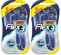 BIC Flex 3 Disposable Razors for Men - Triple Blade Light Handle Razor Blades - Pack of 16