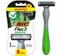 BIC Flex 3 Men's Disposable 3-Blade Razors, Smooth Shave Razors With Pivoting Head and Aloe Strip, 8-Pack