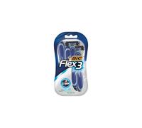 BIC Flex 3, Triple Blade Razor Blades for Men, With Moving Blade Heads for a Close and Soft Shave, Pack of 4