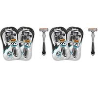 BIC Flex 4 Disposable Men's 4-Blade Razors with Moveable Blades for a Close Shave, Solid Control, Pack of 12