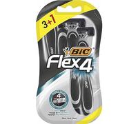 Bic Flex 4 Men'S Razor- Pack of 4 Razors (3 + 1 Bonus) - with Lubricating Strip and Pivoting Head for a Smooth, Precise Shave