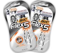 BIC Flex 5 Disposable Men's 5-Blade Razors with Moveable Blades for a Close Shave, Solid Control, Pack of 6