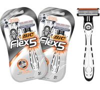 BIC Flex 5 Disposable Men's 5-Blade Razors with Moveable Blades for a Close Shave, Solid Control, Pack of 6