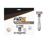 BIC Flex 5 Men's Disposable 5-Blade Razors, Pivoting Head and Precision Edging Blade, Dorm Room Grooming Essential, 10 Count (Pack of 1)