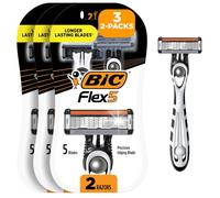 BIC Flex 5 Sensitive Men's Disposable 5-Blade Razors, Comfortable Shave, 2-Pack