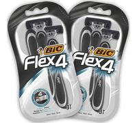 BIC Flex4 Men's Disposable Razors - Bundle of 2 Packs of 3