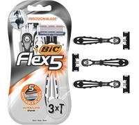 BIC Flex5 Razors - 5 Moveable Nano-tech Blades Plus a Precision Blade for Men -