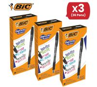Bic Gel-ocity Illusion Medium Erasable Ink Rollerball Pen 0.7mm Tip Width 0.3mm Line Width Black 3 Packs Bic Black