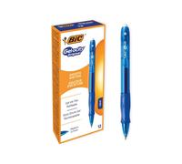 Bic Gel-ocity Grip Retractable Gel Rollerball Pen 0.7mm Tip 0.3mm Line Blue (Pack 12)