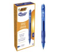 Bic Gel-ocity Grip Retractable Gel Rollerball Pen 0.7mm Tip 0.3mm Line Blue (Pack 12)