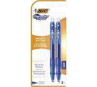 BIC Gel-ocity Original Retractable Gel Pen, Medium Point (0.7 mm), Blue, 2-Count