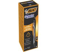 BIC Gel-ocity Quick Dry Ballpoint Pens, Medium Point (0.7 mm) and Fast Drying Black Colour Ink, Box of 12