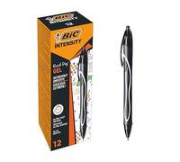 BIC Gel-ocity Quick Dry Ballpoint Pens, Medium Point (0.7 mm) and Fast Drying Black Colour Ink, Box of 12
