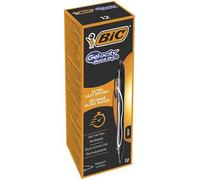 BIC Gel-ocity Quick Dry Ballpoint Pens, Medium Point (0.7 mm) and Fast Drying Black Colour Ink, Box of 12