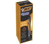 BIC Gel-ocity Quick Dry Ballpoint Pens, Medium Point (0.7 mm) and Fast Drying Black Colour Ink, Box of 12