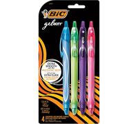 BIC Gel-ocity Quick Dry Fashion Retractable Gel Pens, Medium Point (0.7mm), 4-Count Gel Pen Set, Packaging May Vary