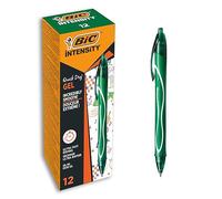 BIC Gel-ocity Quick Dry Gel Pens, Medium Point (0.7 mm), Green, Box of 12, Retractable Pen with Ultra Fast Drying Ink