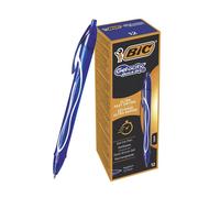 BIC Gel-ocity Quick Dry, Ultra Fast Drying Refillable Gel Ink Pens with Full Grip Barrel, in Blue, Pack of 12