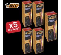 Bic Gel-ocity Quick Dry Med Rollerball Red PK12 - 5 Packs Bic Multicolor
