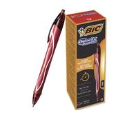 BIC Gel-ocity Quick Dry Red Clip-on retractable ballpoint pen Medium 12 pc(s)