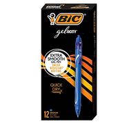BIC Gel-ocity Quick Dry Retractable Gel Pen, Medium Point (0.7 mm), Blue, 12-Count
