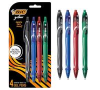 BIC Gel-ocity Quick Dry Retractable Gel Pen, Medium Point (0.7mm), Assorted Colors, 4-Count